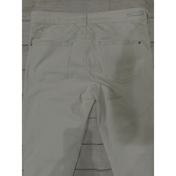 Pilcro Serif Skinny Ankle Zip Moto Jeans Pants  Ivory ANTHROPOLOGIE Size 29/8 - Picture 7 of 11